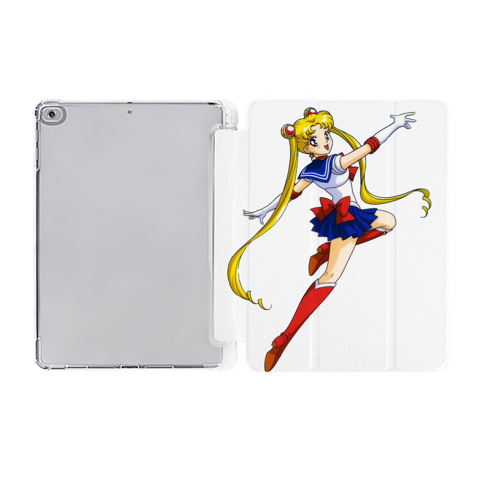 （画像用） 美少女戦士セーラームーン 月野 うさぎ つきの うさぎ Sailor Moon Tsukino Usagi IPad ケース ペン収納付き 三つ折りスタンド PUレザー×シリコン 対応機種9.5/10.5/10.9インチ